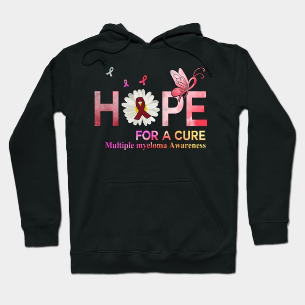 Hope For A Cure Butterfly Flower Breast cancer Hoodie by HomerNewbergereq